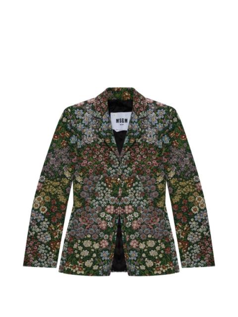 MSGM floral-pattern single-breasted blazer