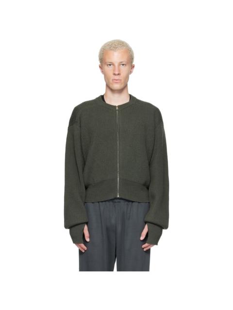 RIER Green Roundneck Zip Utility Sweater