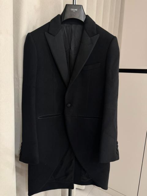 CELINE Celine FW19 Morning Black Satin Peak-Lapel Tuxedo Coat