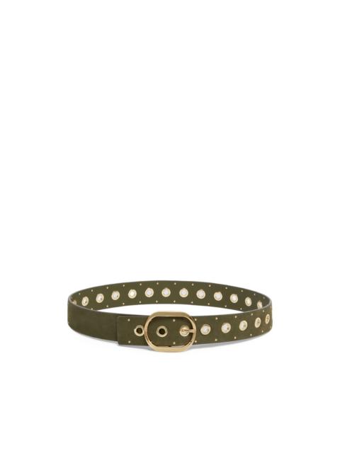 PINKO eyeletted buckled leather belt