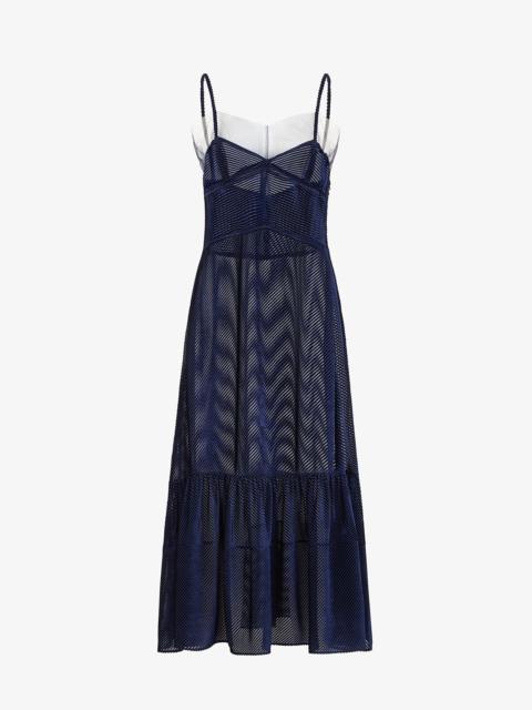 FENDI Blue silk jacquard dress