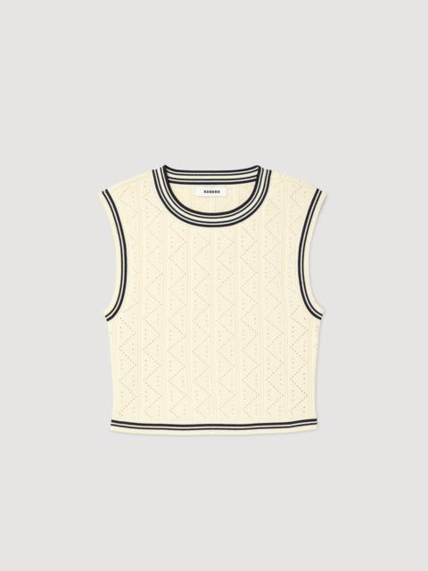 Sandro CROPPED SLEEVELESS SWEATER