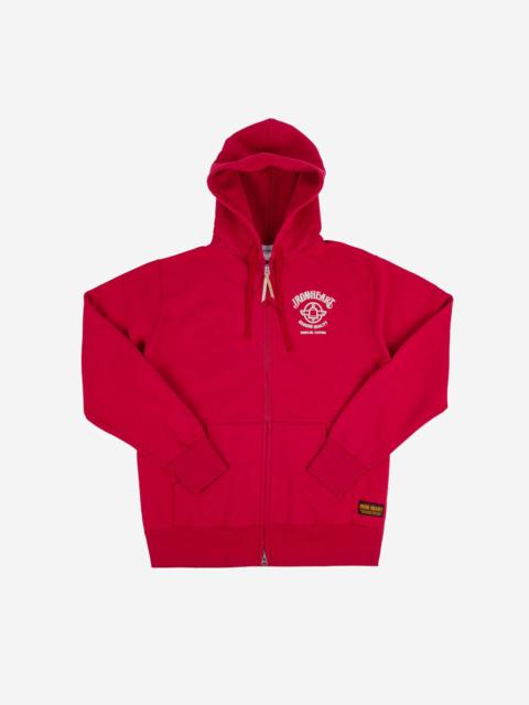 Iron Heart IHSW-65-RED Printed 14oz Ultra Heavyweight Loopwheel Cotton Zippered Hoodie - Red