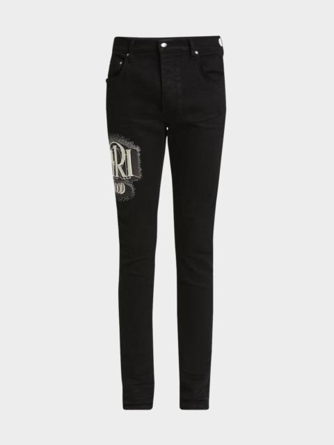 Men's Crystal-Embellished Skinny Jeans