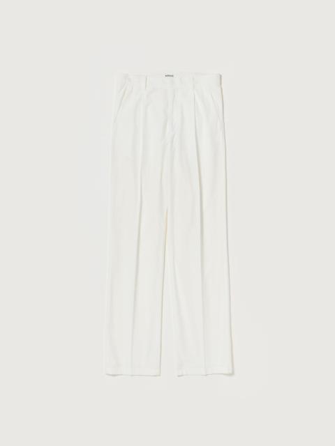 AURALEE GARMENT-DYED FINX SHUTTLE WEATHER ONE-TUCK SLACKS
