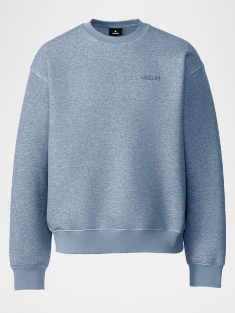 MACKAGE Men's Julian Double-Face Jersey Silicone-Logo Crewneck Sweater