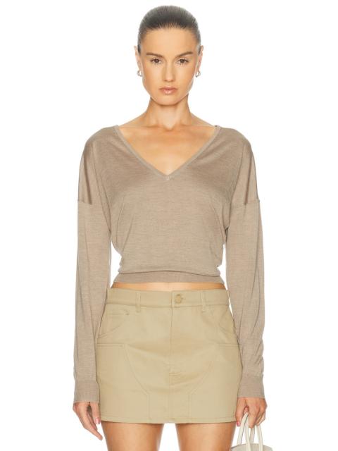 RENGGLI Silk Cashmere V Neck Sweater