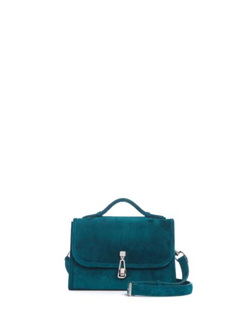 GABRIELA HEARST Small Leonora Flap Bag in Bottle Green Suede