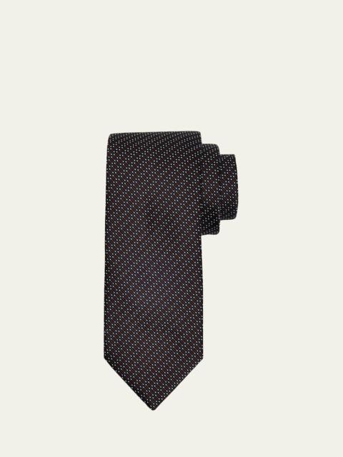 Brioni Men's Silk and Cotton Micro Jacquard Tie