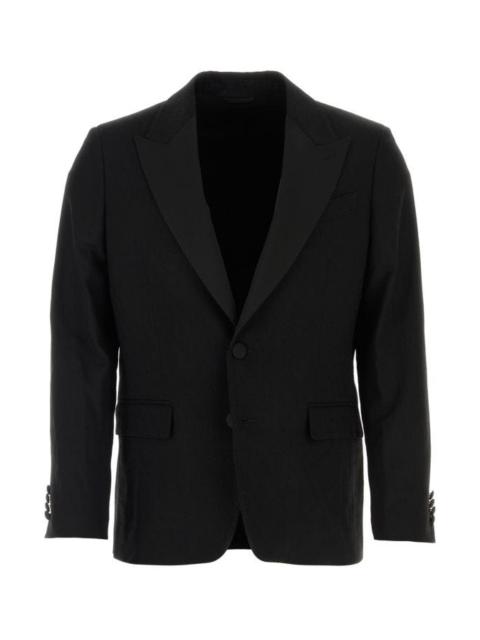 Black stretch wool blazer