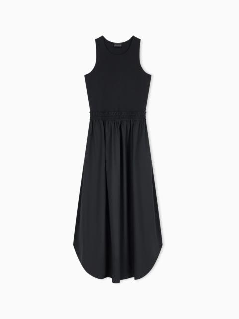 EMPORIO ARMANI SLEEVELESS MAXI DRESS IN VISCOSE WITH ELASTICIZED WAIST
