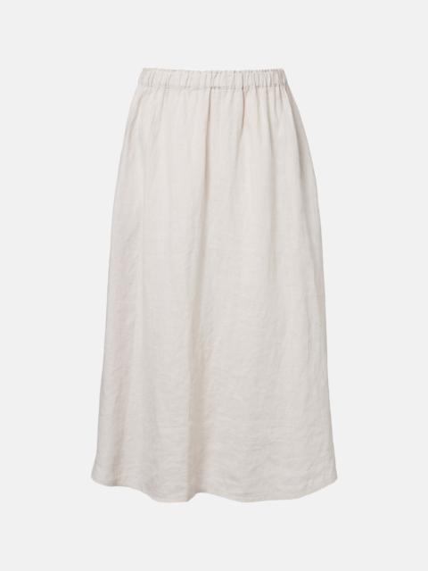 velvet Virginia linen midi skirt