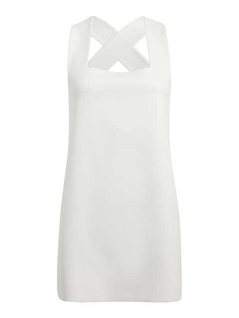 KHAITE Mella Cross-Back Crepe-Satin Mini Dress white