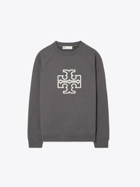 TORY BURCH Heavy French Terry Logo Crewneck