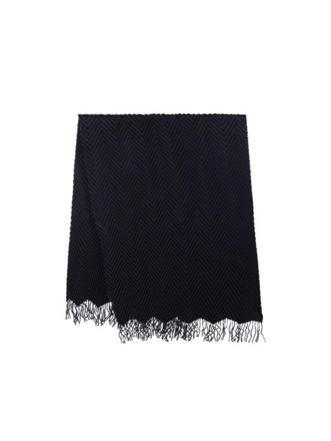 GIORGIO ARMANI chevron-pleated scarf