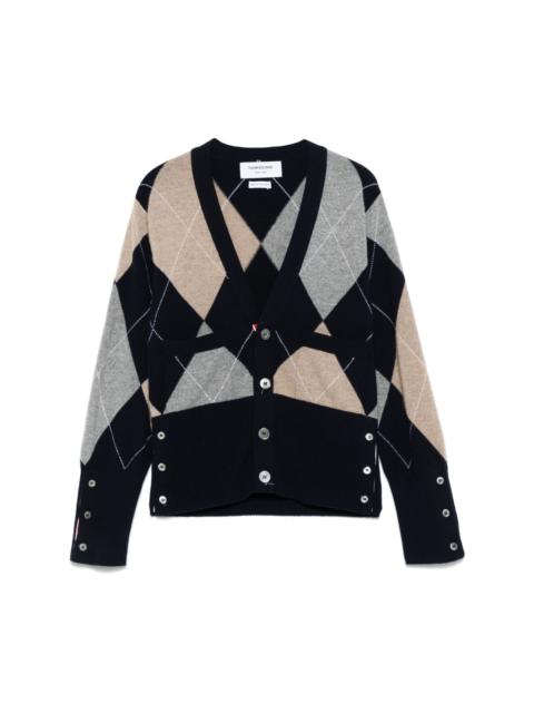 Thom Browne argyle intarsia cashmere cardigan