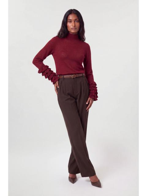 KAREN MILLEN Wool Ruffle Sleeve Detail Knitted Top