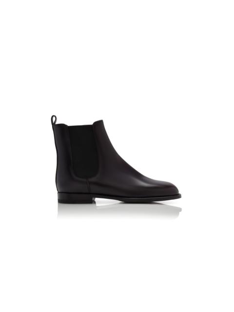 Manolo Blahnik Black Calf Leather Chelsea Boots