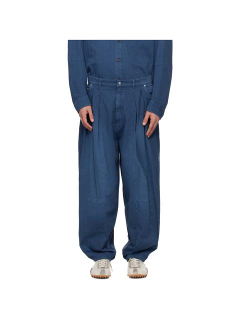 HED MAYNER Blue Pleated Jeans