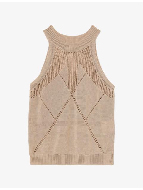 REISS Maya Knitted Cotton-Blend Vest Top