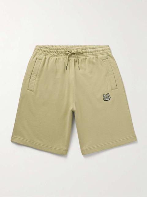 Straight-Leg Logo-Appliquéd Cotton-Jersey Drawstring Shorts