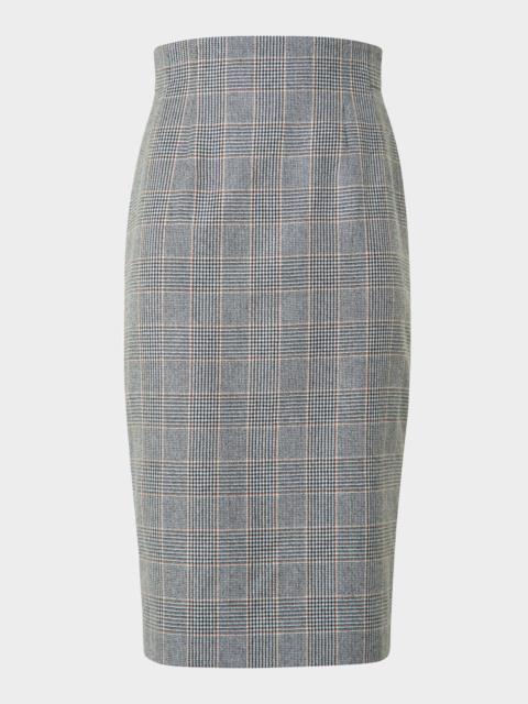 AKRIS Prince Of Wales Cashmere Pencil Skirt