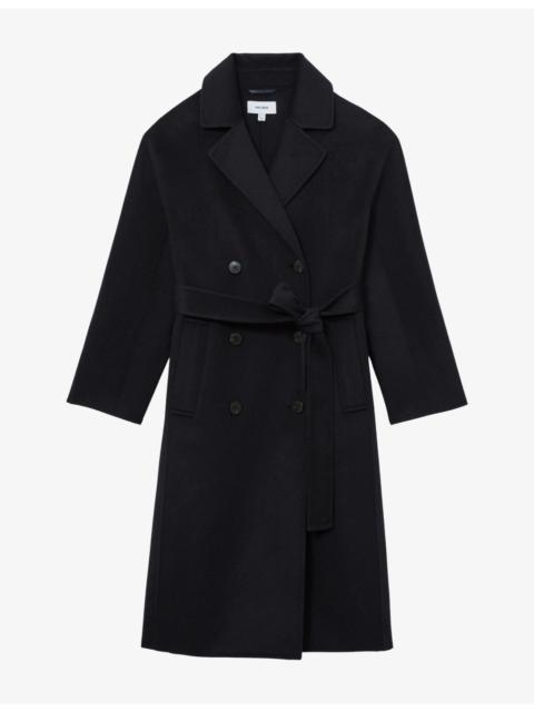 REISS Marina Double-Breasted Wool-Blend Coat