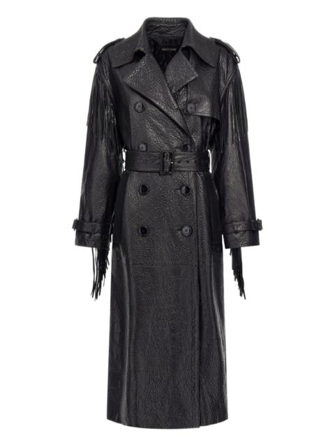 Roberto Cavalli fringed leather trench coat
