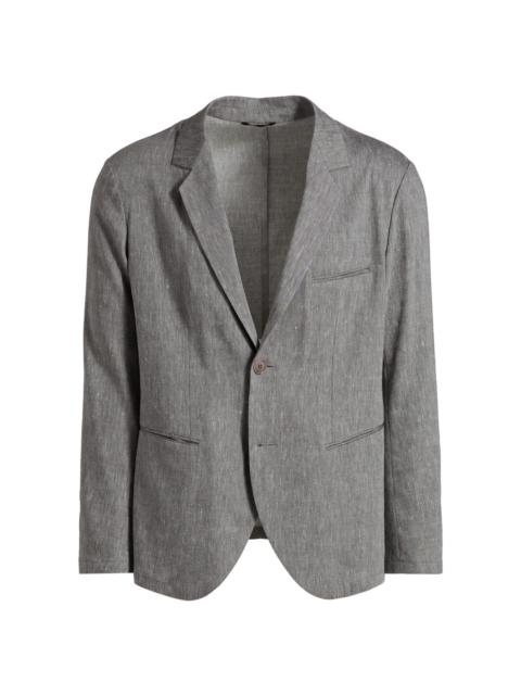 GIORGIO ARMANI Men's Notch Lapel Linen-Wool Blazer - Grey