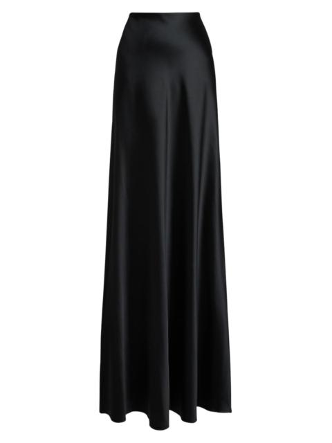 Ralph Lauren Women's Masina Stretch Satin Maxi Skirt - Black