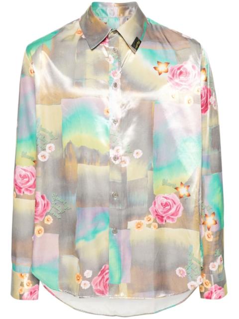 Martine Rose mix-print iridescent shirt