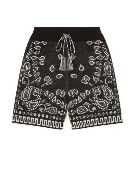 Alanui Cotton Piquet Bandana Shorts