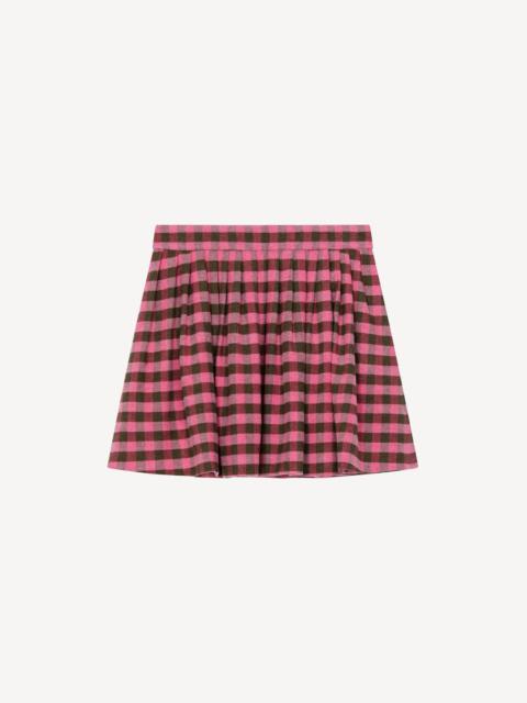 Flared gingham mini skirt
