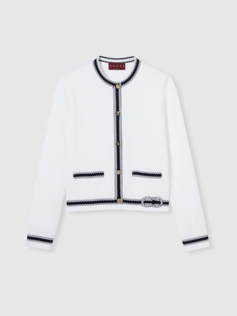 GUCCI Cotton stitch cardigan with intarsia