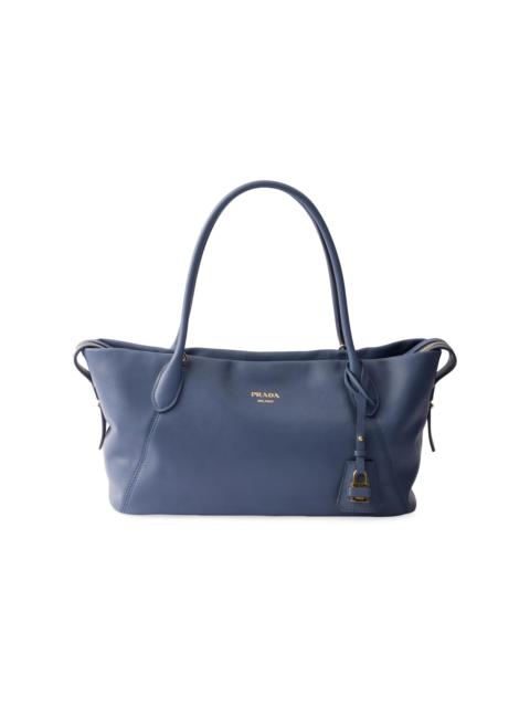 Prada Women's Leather Top Handle Bag - Blue