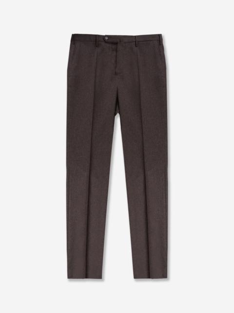 SLOWEAR Slim fit wool and cashmere flannel trousers