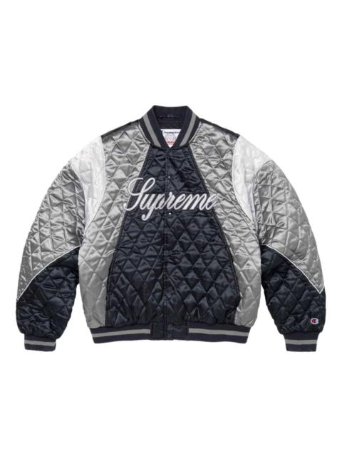 Supreme Supreme x Champion FW26 Quilted Satin Varsity Jacket 'Navy' SUP-FW26-049-NVY