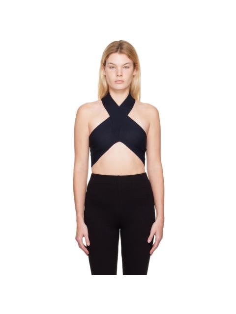 Stella McCartney Navy Sensual Stretch Wrapped Tank Top