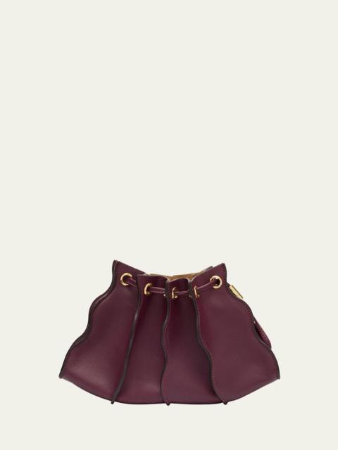 ULLA JOHNSON Adria Mini Pleated Wave Leather Crossbody Bag