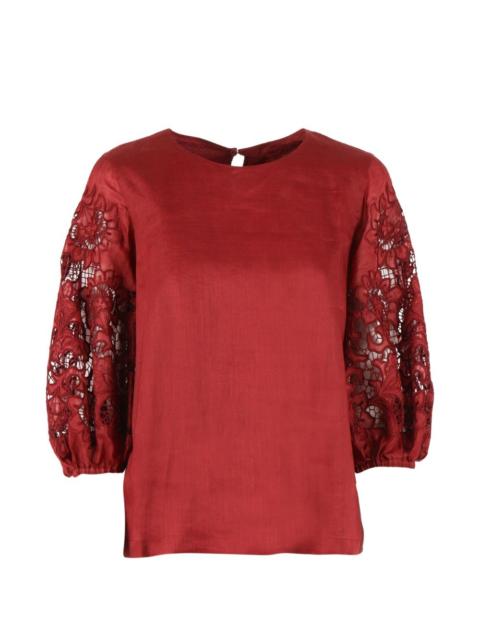 Max Mara MstOrdine lace-sleeve top