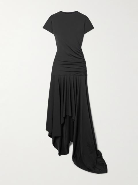 MAYGEL CORONEL Cardozo Ruched Asymmetric Stretch-jersey Dress
