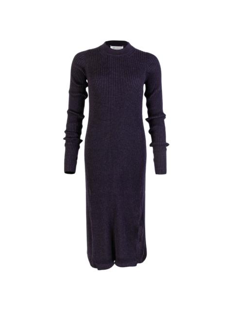 Maison Margiela Open-Back Knitted Wool Dress in Navy