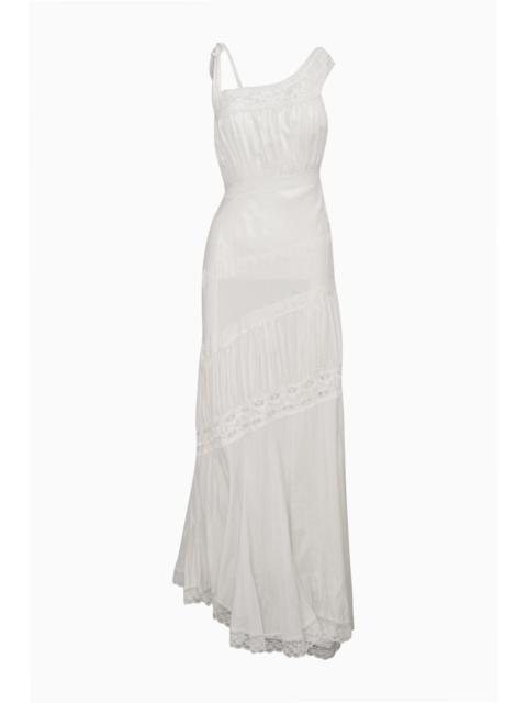 LoveShackFancy Andresy Silk Asymmetrical Maxi Dress