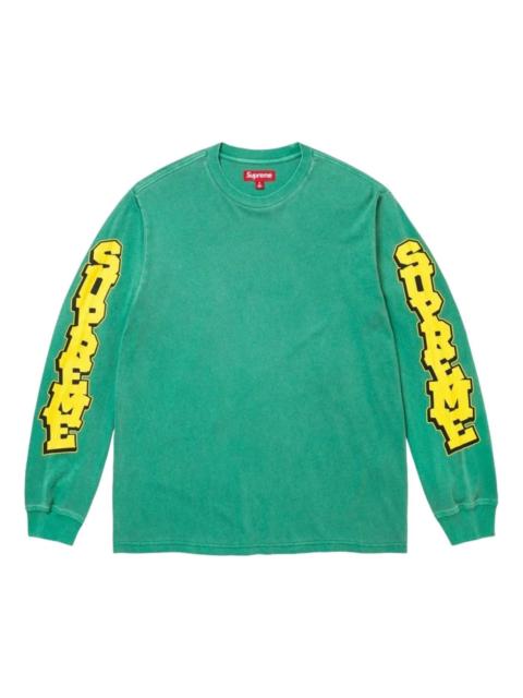 Supreme Supreme SS26 Cracked Sleeve L/S T-Shirt 'Washed Green' SUP-SS26-042-GRN