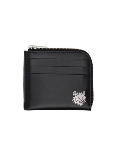 Maison Kitsuné Black Fox Head Zipped Wallet