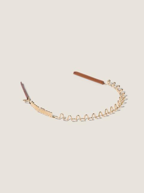 Miu Miu Metal and leather headband