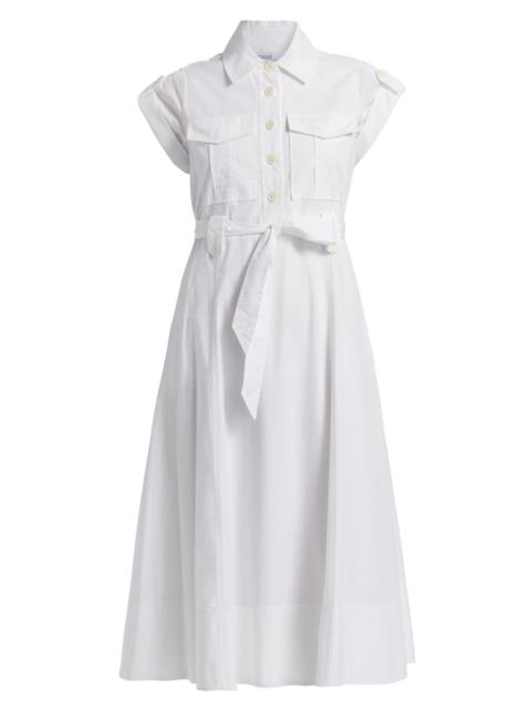 DEREK LAM 10 CROSBY Women's Kayla Belted Cotton Midi-Dress - White