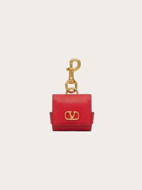 Valentino VLOGO SIGNATURE GRAINY CALFSKIN EARPHONE CASE