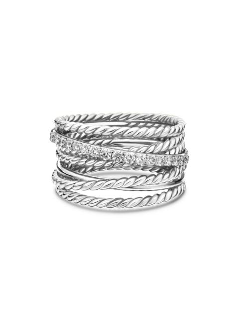 DAVID YURMAN Women's Crossover Ring in Sterling Silver - Diamond