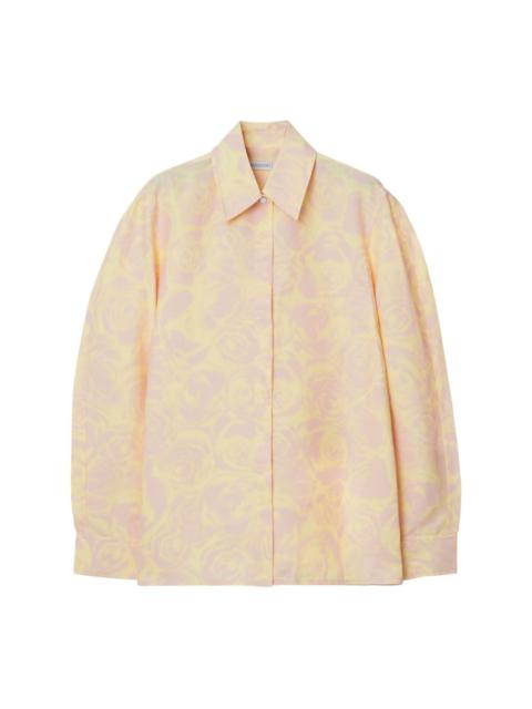 floral-print taffeta shirt